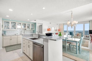 Fridge, microwave, stovetop, dishwasher