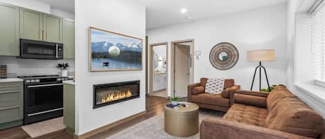 Fernseher, Kamin, Arbeitsbereiche