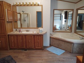 Shower, jetted tub, hair dryer, towels - Unplugged Relaxation in Northern Michigan<br> (Comins)