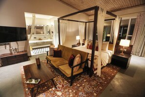 55-inch LED TV with cable channels, TV - Brij Bageecha Jaipur - Private Villas with Heated Plunge Pool (Jamwa Ramgarh)
