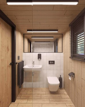 Dusche, Haartrockner, Bidet, Handtücher