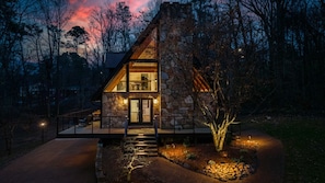 Exterior - Designer A-Frame | Huge Loft, Chef’s Kitchen, Hot Tub & Fire Pit (Seymour)