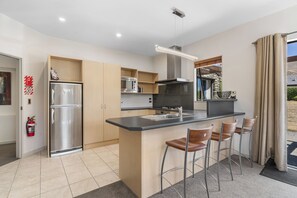 Fridge, microwave, dishwasher, toaster