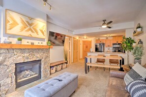 Fireplace - Passage Point 1 Bedroom Condo #325 by RedAwning (Copper Mountain)