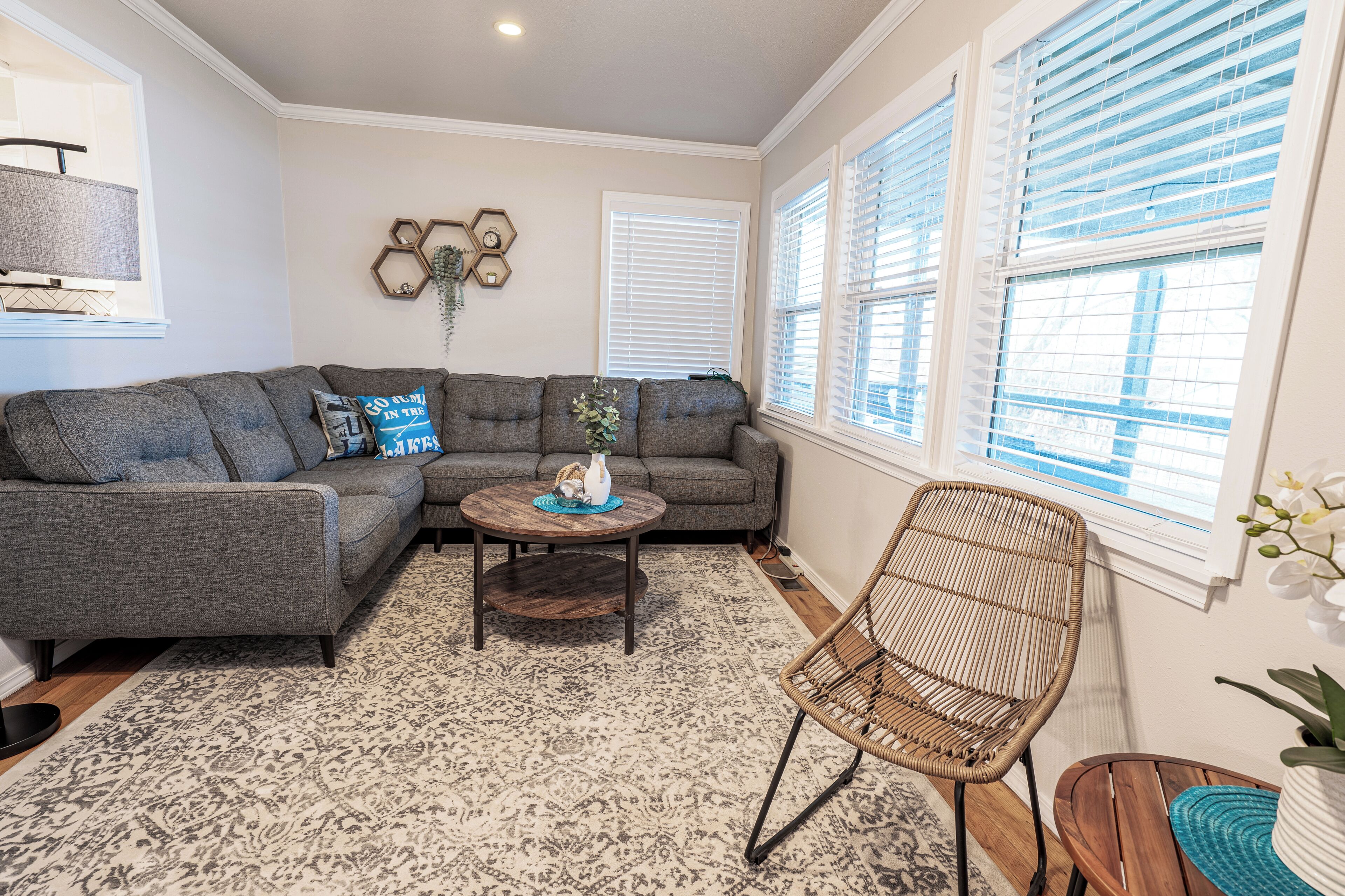 Smart TV, fireplace, video games, foosball