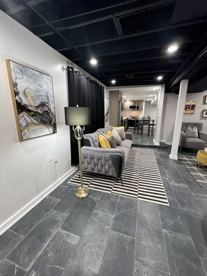 Smart TV, fireplace, printers