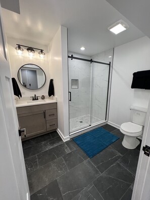 Shower, hair dryer, towels, soap - Entire Apartment in Chicago (Chicago)