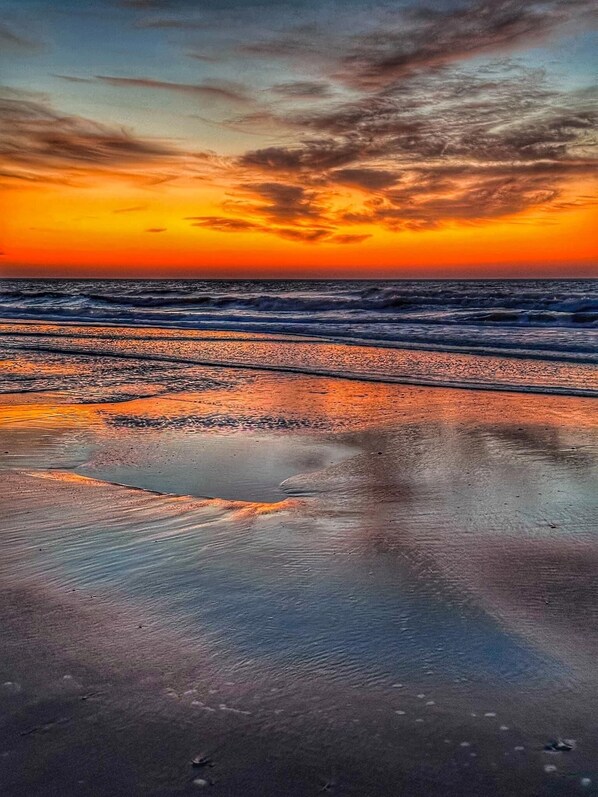 On the beach, beach towels