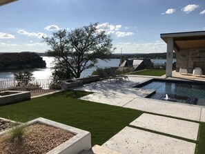 Outdoor pool - Brazos Moon: Hell's Gate Basin! Pool, Cliffside, Views, Luxury Home (Graford)