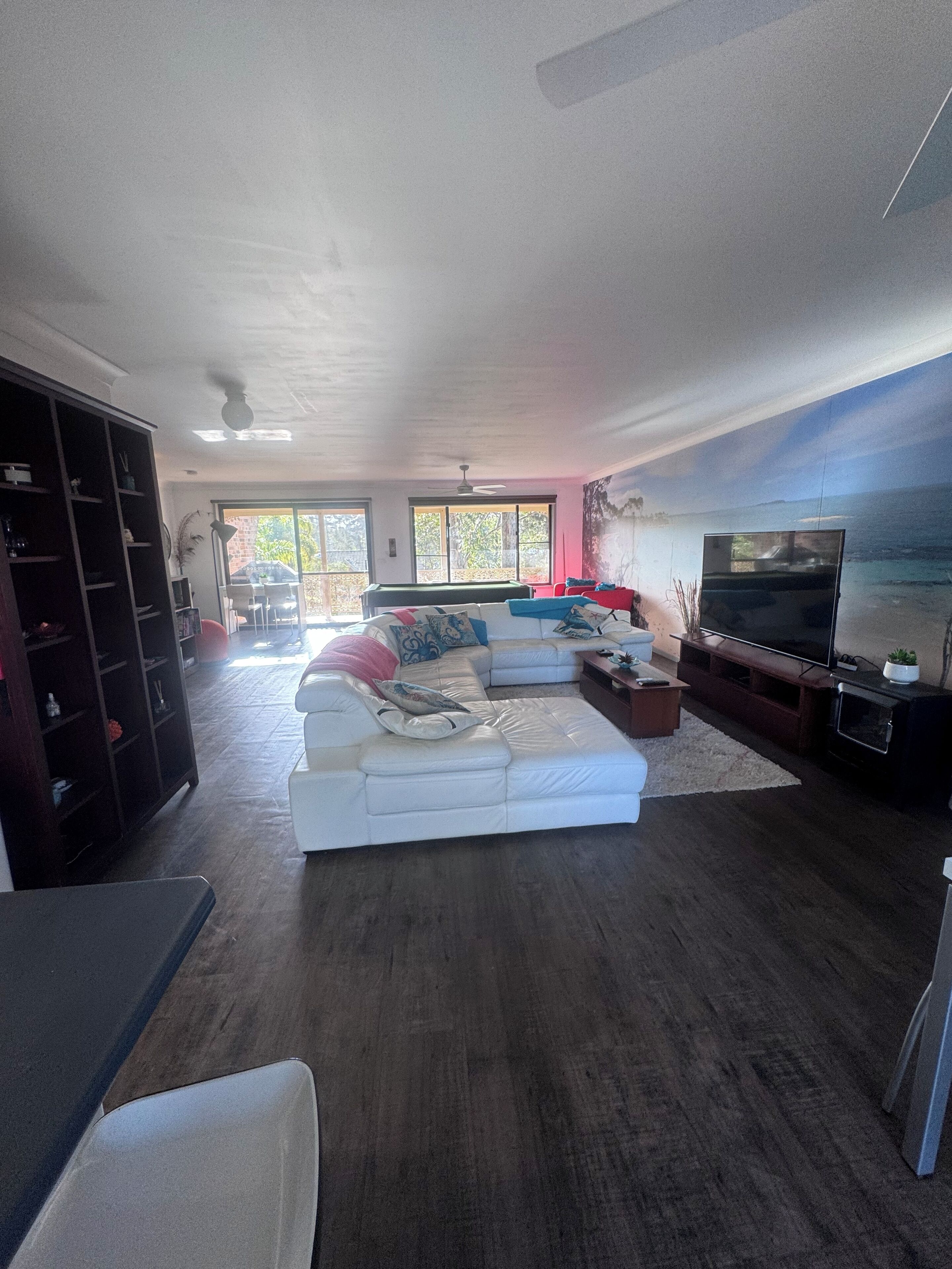 Smart TV, chimenea, videojuegos y reproductor de DVD 