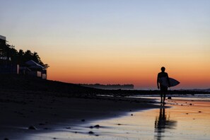 On the beach, black sand - El Salvador Surf Houses (La Libertad)