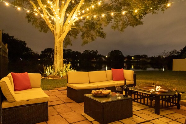 Terrace/patio - Nature Getaway with lake view and a game room! (Brandon)