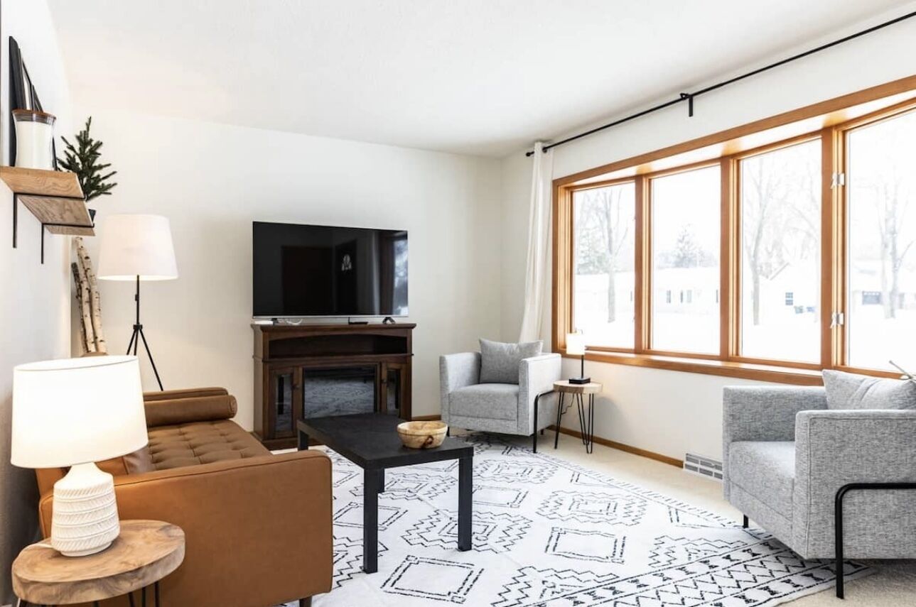 Smart TV, fireplace, video games, books