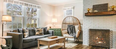 Televisión, chimenea