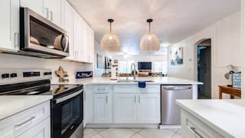 Fridge, microwave, dishwasher, ice maker