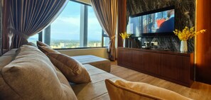 Family Apartment, 2 Bedrooms, Bathtub, City View | Living area | Smart TV, Netflix, streaming services - Attic Home Melaka Imperio Residence (Malacca City)