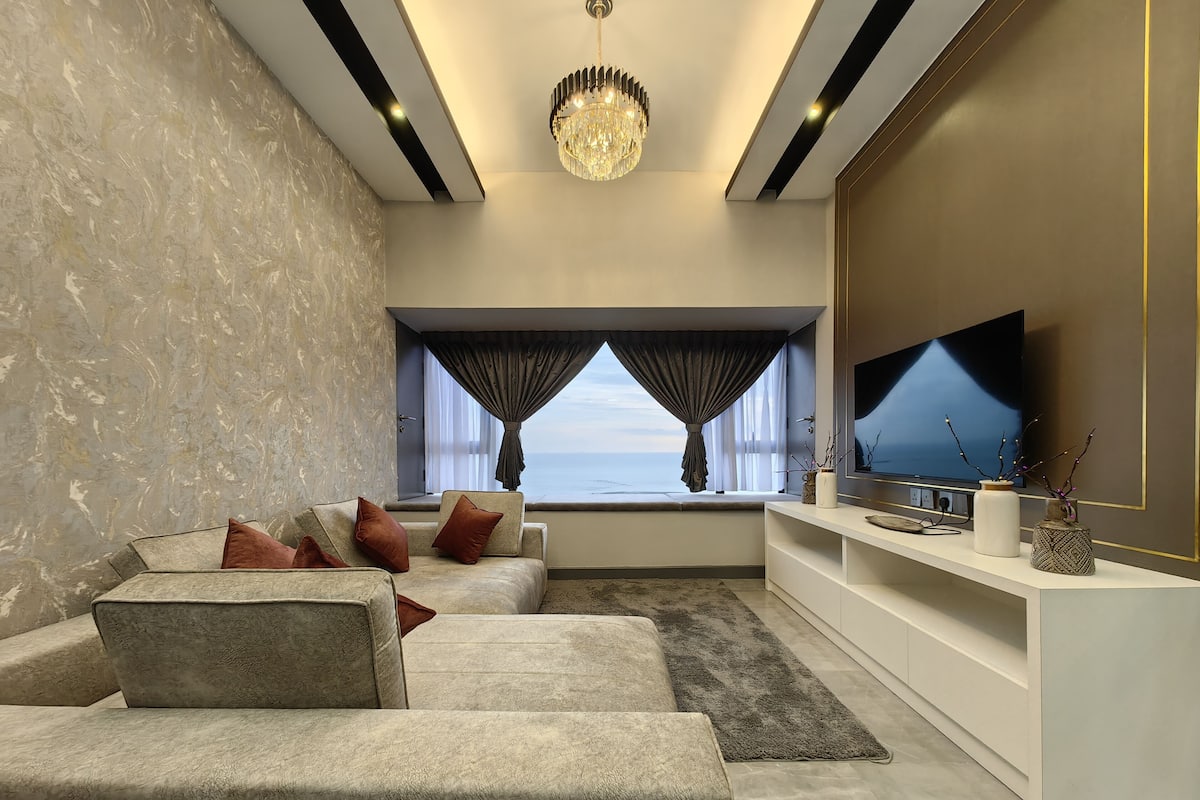 Family Apartment, 2 Bedrooms, Sea View | Living room