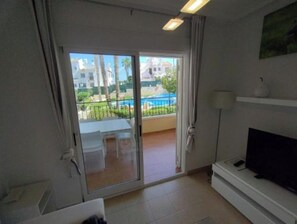 Living area - stunning apartment overlooking the pool (Orihuela)
