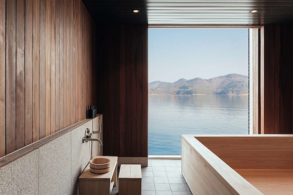 2F Private Ocean View + Hinoki Bathtub (Breakfast & Dinner for 2) | Bathroom | Separate tub and shower, deep soaking tub, hair dryer, bathrobes