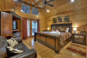 4 bedrooms, free WiFi, bed sheets - At Fireside Lodge, experience pet-friendly luxury with a majestic mountain vista, hot tub, outdoor fireplace, firepit, pool table, and seamless WiFi (Ellijay)