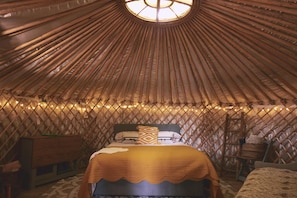Cabin, Multiple Beds | 1 bedroom, bed sheets - Mushroom Yurt set in 4 Acres of Woodland and Lakes (Aberystwyth)