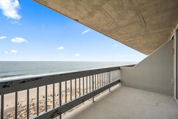 Enjoy the ocean view from this balcony.