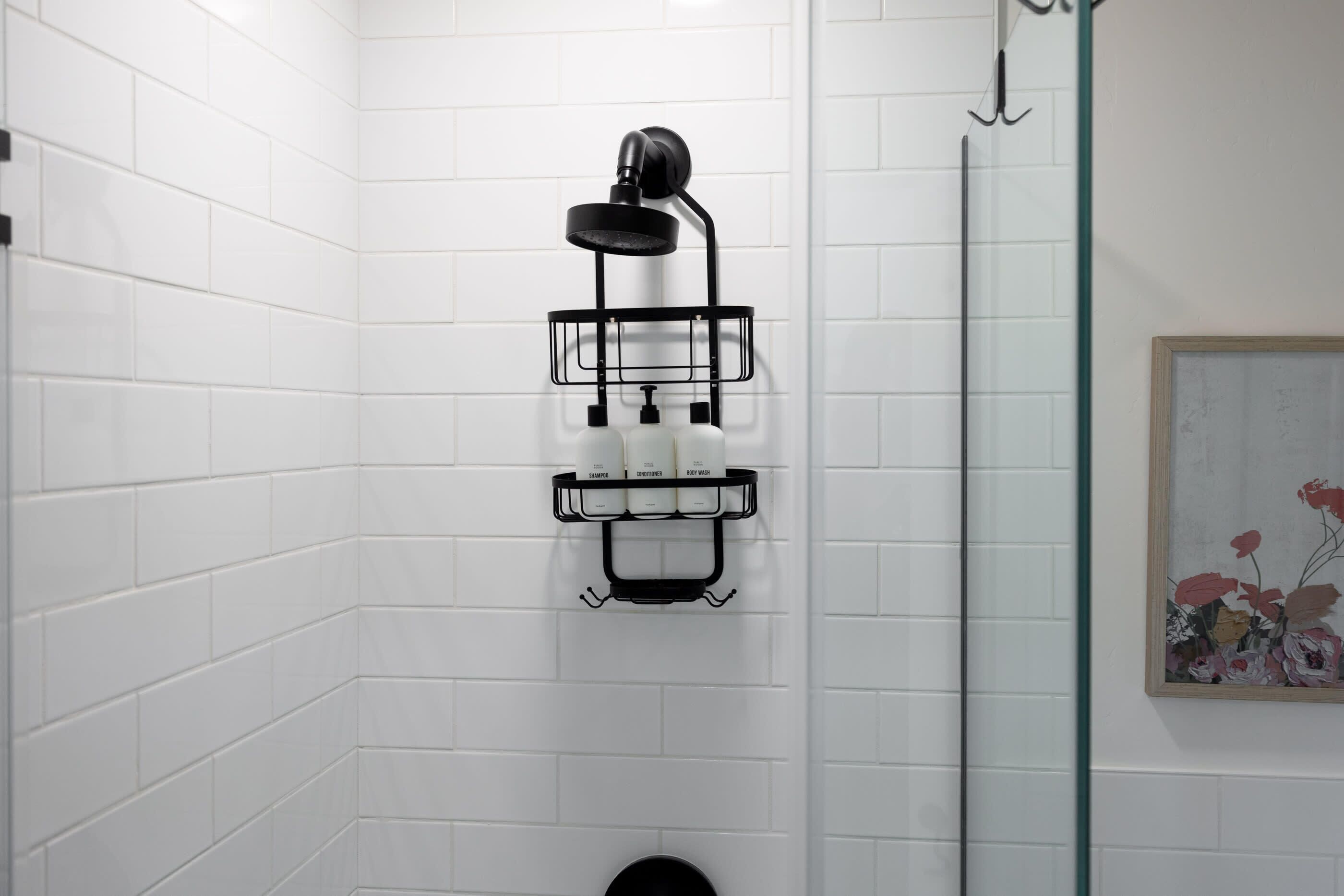 Bathtub, hair dryer, shampoo
