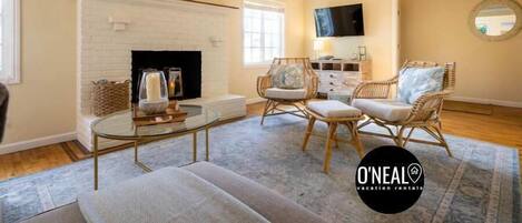 TV, fireplace, video games, offices
