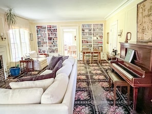 Smart TV, fireplace, video games, books