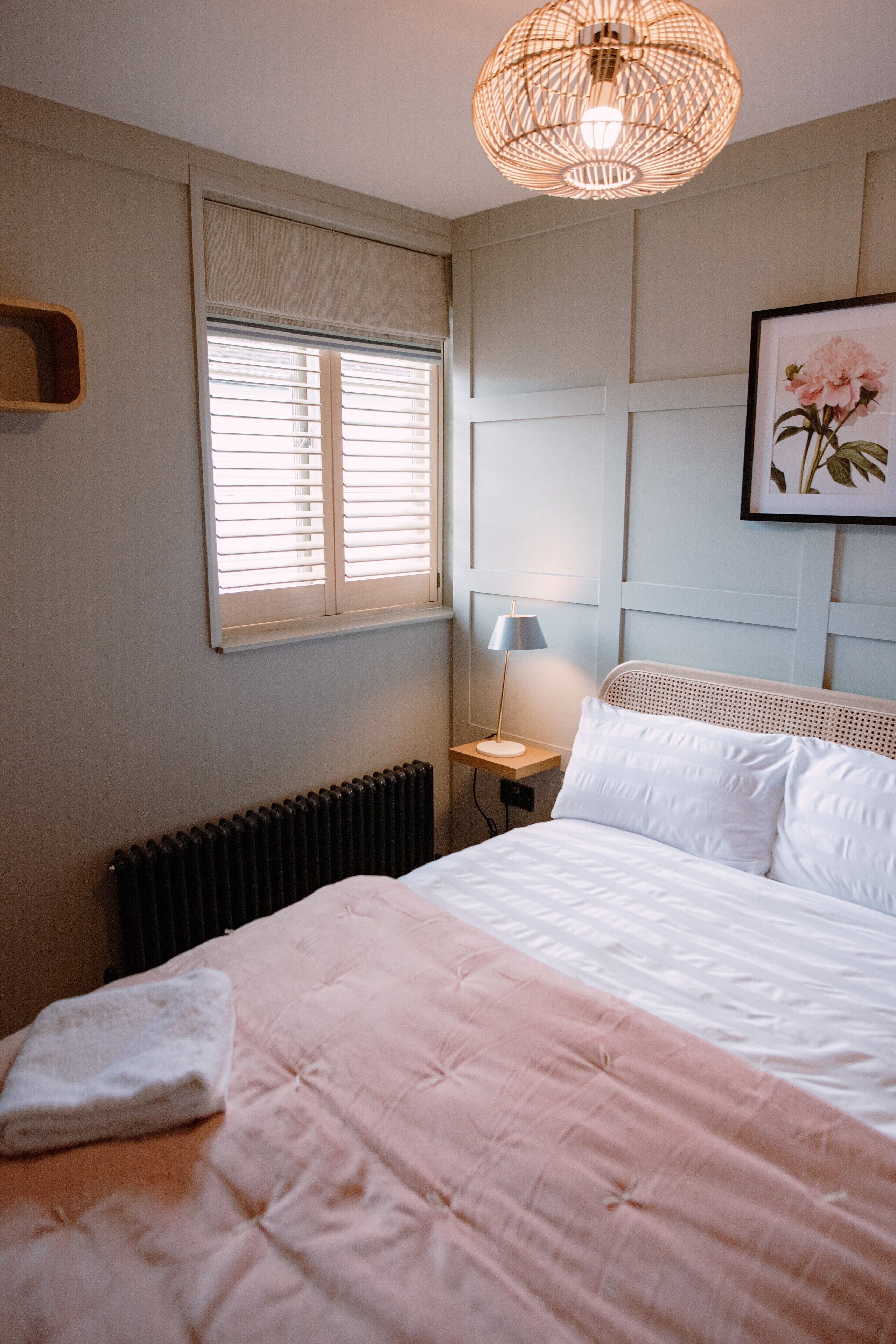 Hypo-allergenic bedding, individually furnished, iron/ironing board