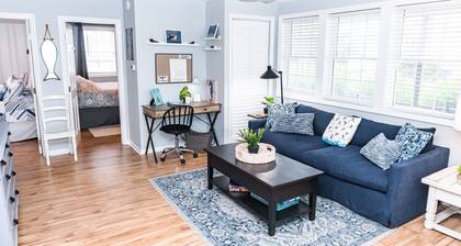 Classic Beach Cottage with front porch view of water