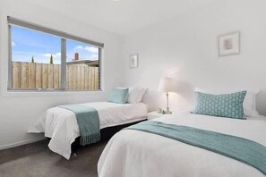 2 bedrooms, iron/ironing board, travel cot, WiFi