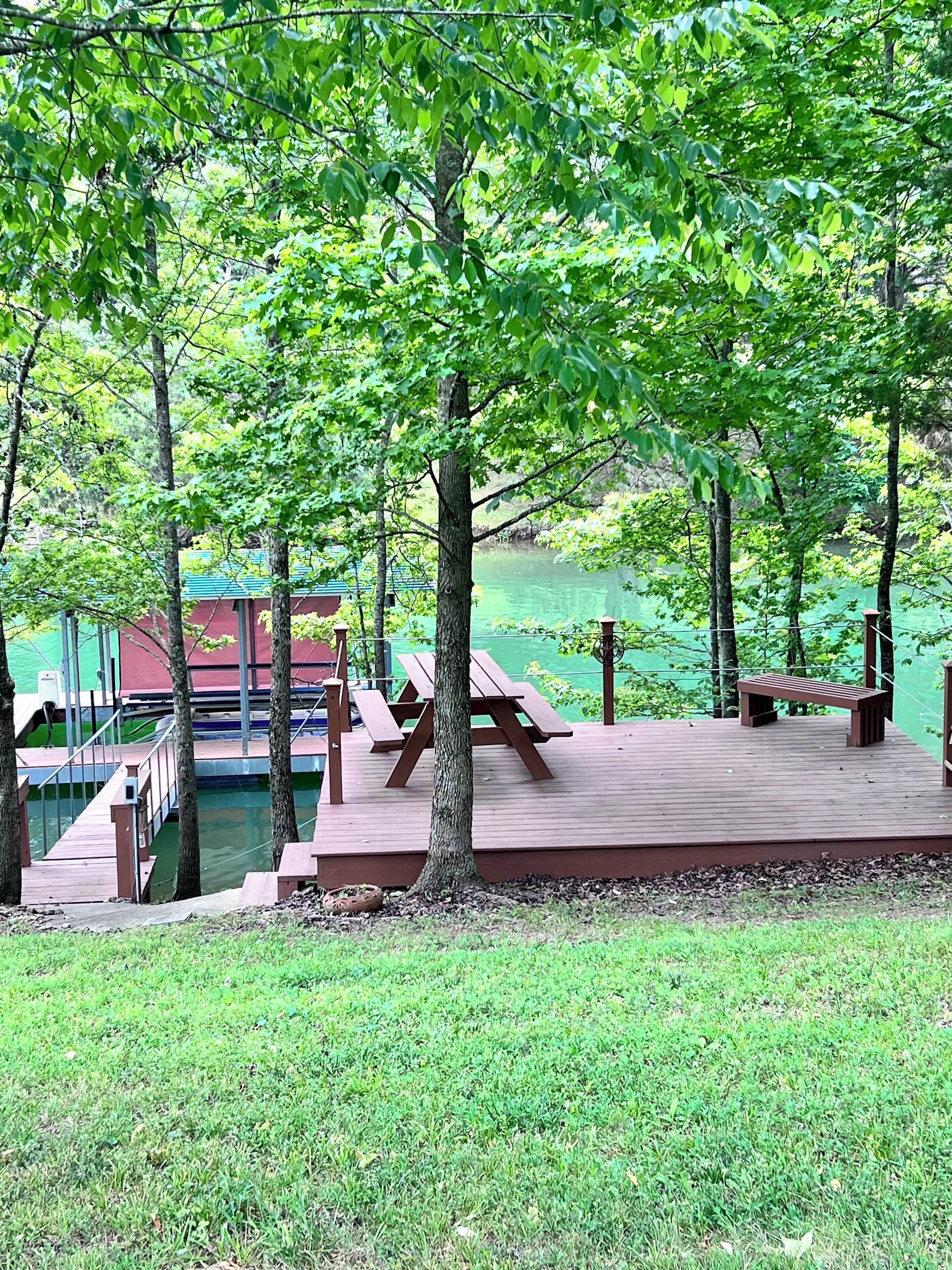 Beautiful home with private boat slip & dock  just down the road.