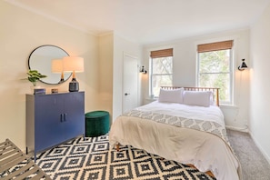 1 bedroom, iron/ironing board, travel crib, internet