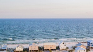 A coastal view with beach houses and the ocean. - Early DISCOUNT heated pool 6Bed4Bath BeachVilla Steps2Sand (Gulf Shores)