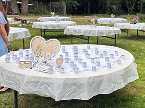Outdoor banquet area