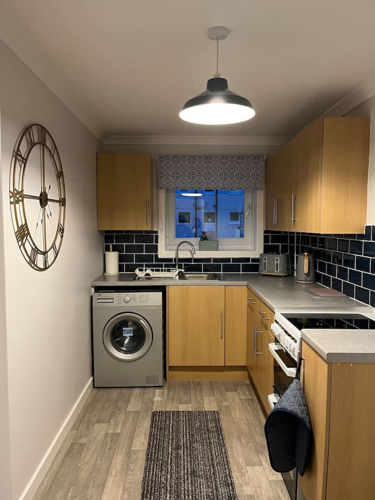 Fridge, microwave, oven, toaster