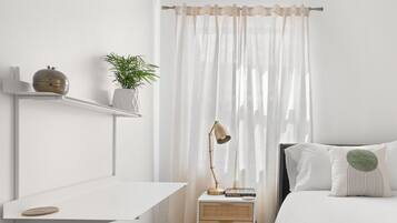 2 bedrooms, premium bedding, desk, iron/ironing board