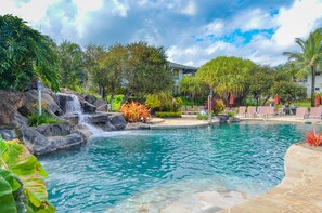 Outdoor pool, a heated pool