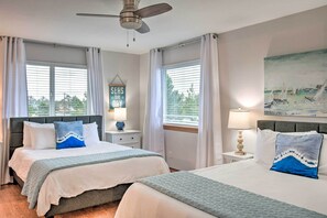 1 bedroom, desk, laptop workspace, iron/ironing board