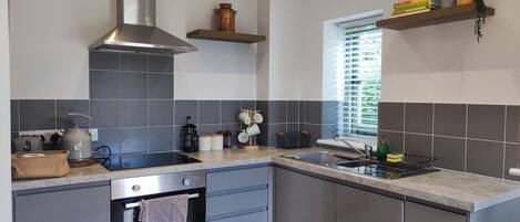 KĂŒhlschrank, Mikrowelle, Ofen, Herdplatte