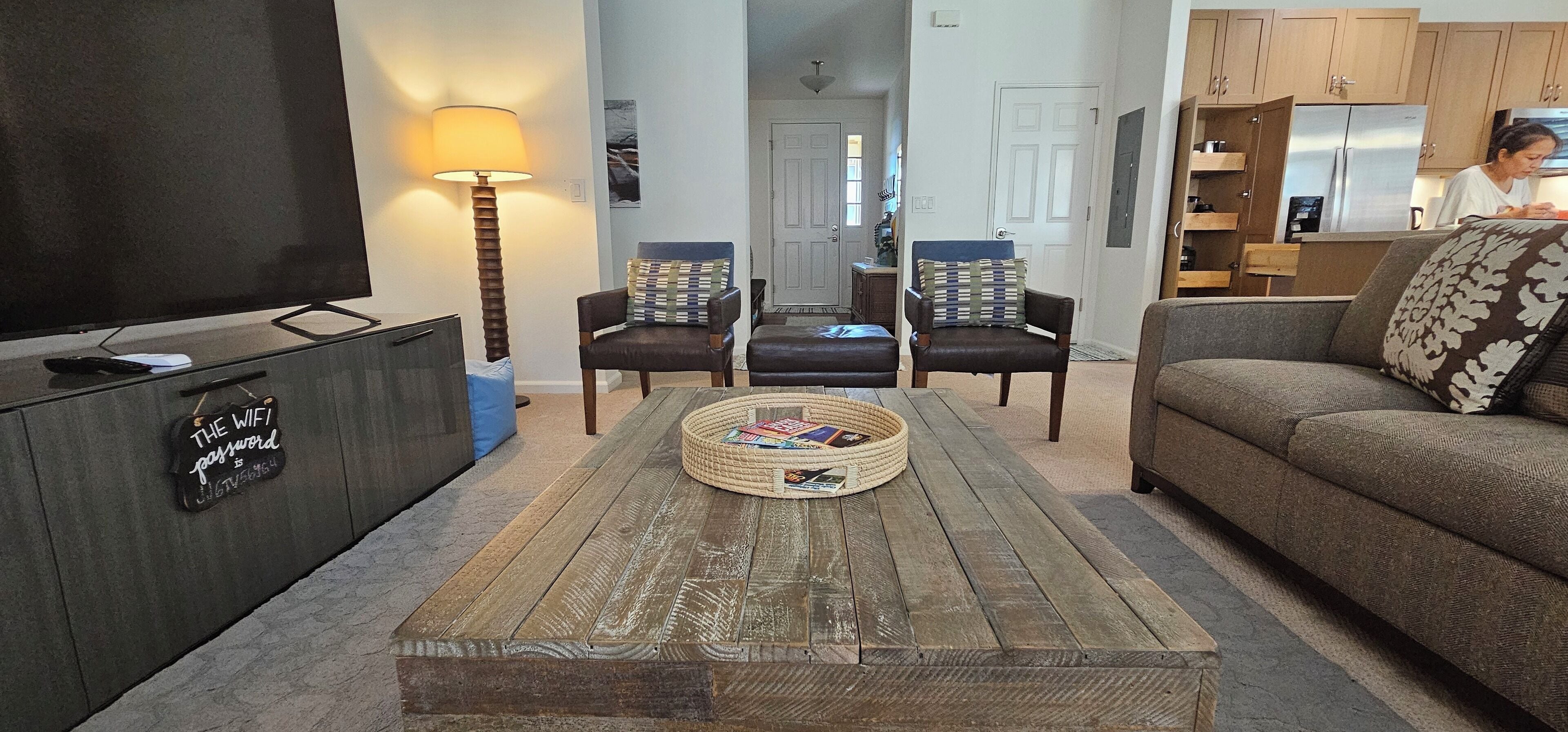 Smart TV, foosball, table tennis, books