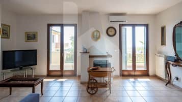 Télévision, cheminée