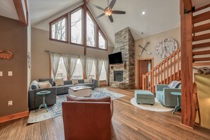 TV, fireplace, table tennis