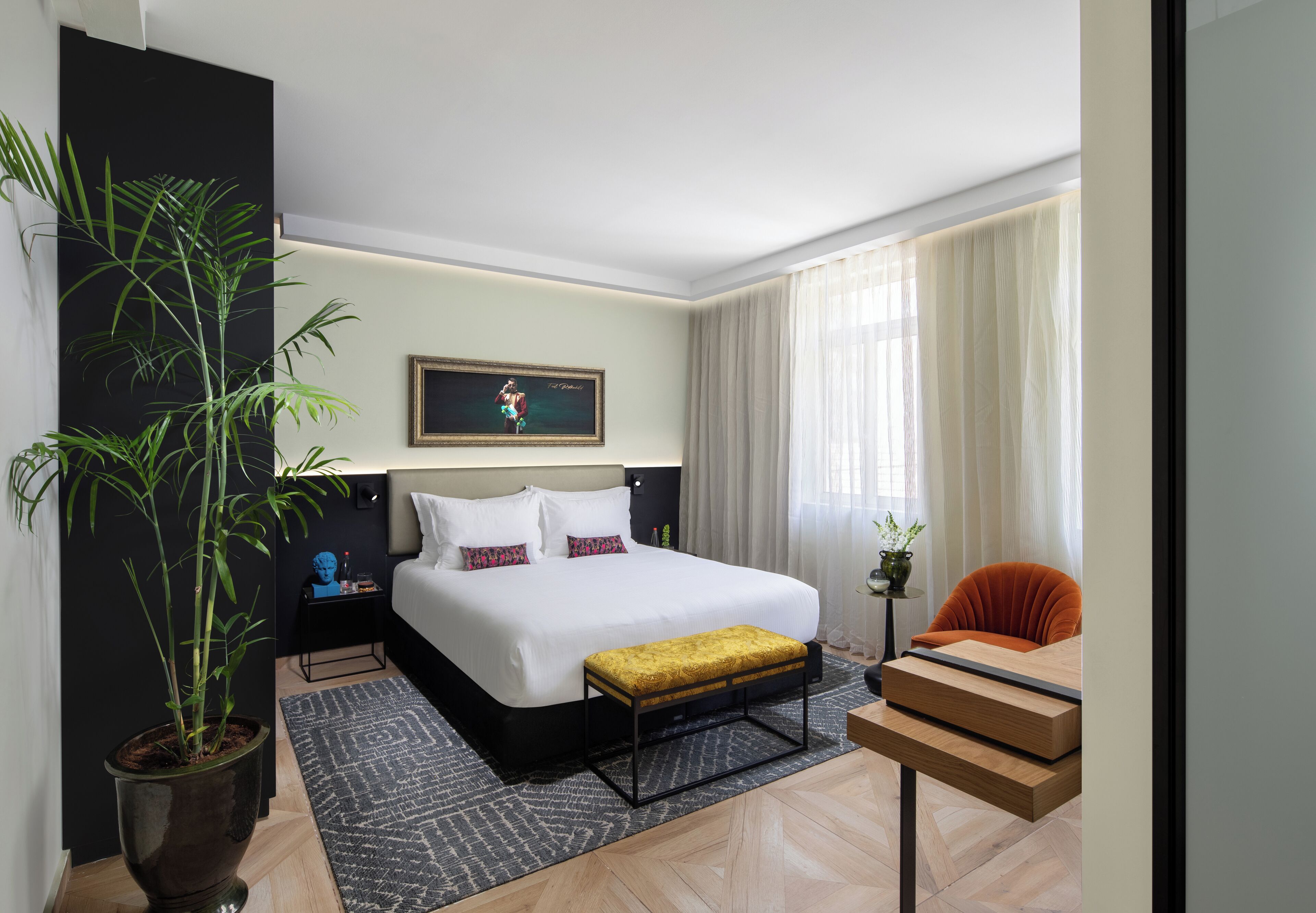 deluxe double room | in-room safe, desk, laptop workspace, soundproofing