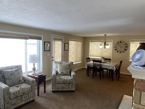 Televisión y chimenea