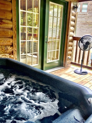 Cottage, 2 Bedrooms | Outdoor spa tub - Forest View two bedroom, two bath Harbor North luxury loft cottage with private hot tub o Lake on Ouachita. by RedAwning (Mount Ida)