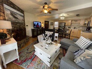 Cottage, 2 Bedrooms | Living area - Mountain Harbor Lodge cottage on Lake Ouachita by RedAwning (Mount Ida)