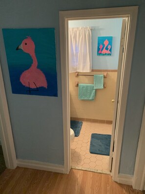 Cottage, 2 Bedrooms | Bathroom | Towels, shampoo - Pink Flamingo At The Beach 2 Bedroom Cottage by RedAwning (Norfolk)