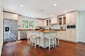 Fridge, microwave, oven, stovetop - Renovated Hilton Head Retreat • Pool + Outdoor Kitchen + Near Beach | Wisteria (Hilton Head Island)